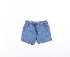 F&F Baby blau gestreifte Baumwollmischung Hose Gr&ouml;&szlig;e 6-9 Monate kurz