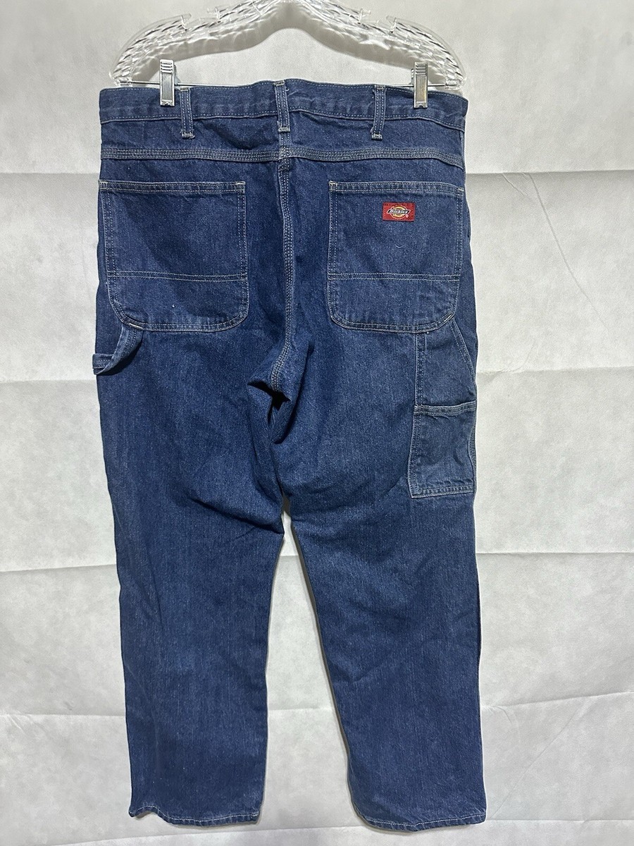 Dickies Men's 1993SNB Denim 36 X 30 Relaxed Fit Carpenter Jeans Medium Wash  EUC!