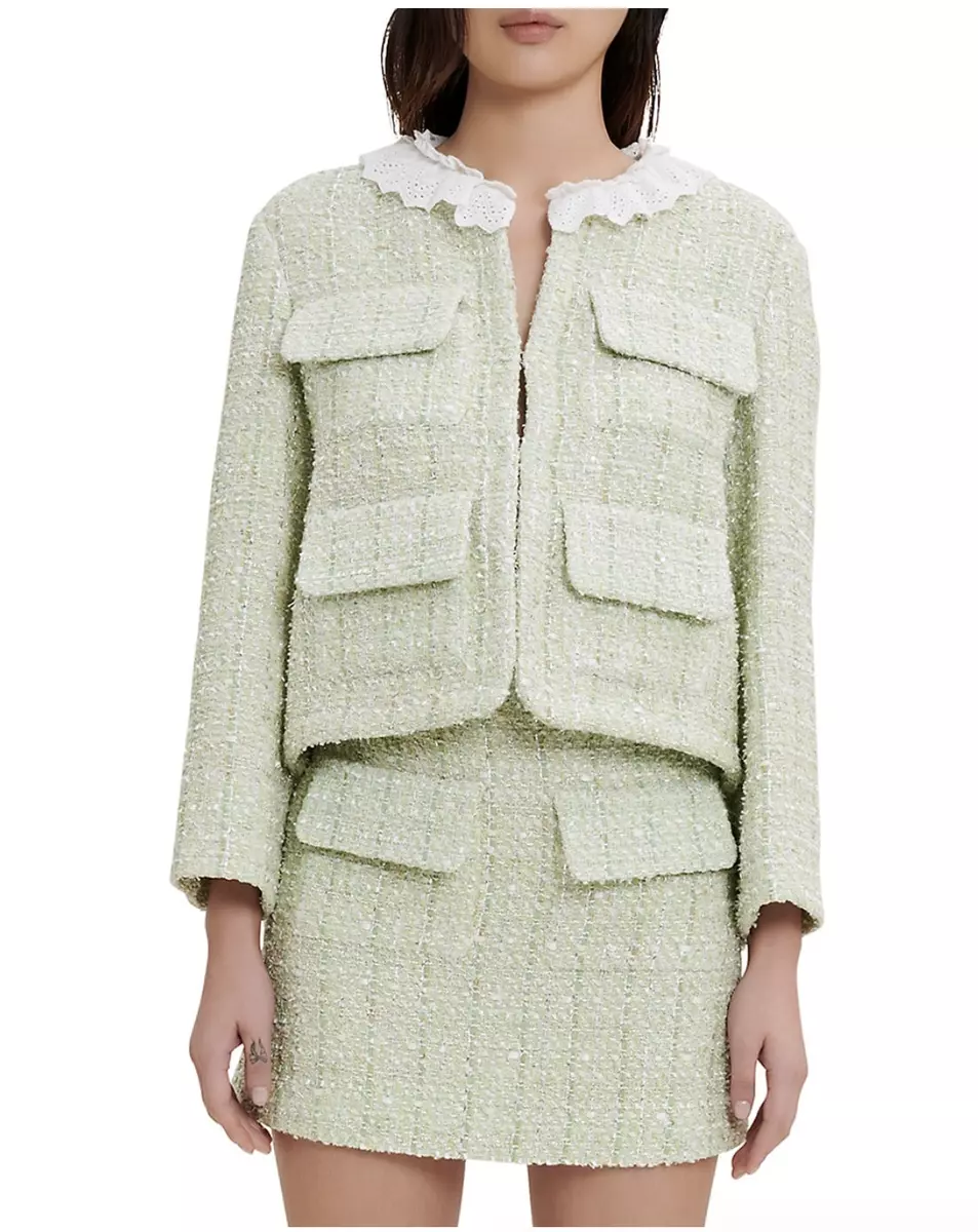 Metallic tweed jacket sale