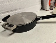 Rare Vintage BergHOFF 10" Black Cast Iron Enameled Saute Saucepan With Sift Lid