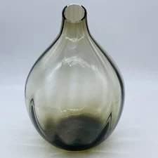 Mikasa Art Glass Ribbed Handblown Round Vase 10”T