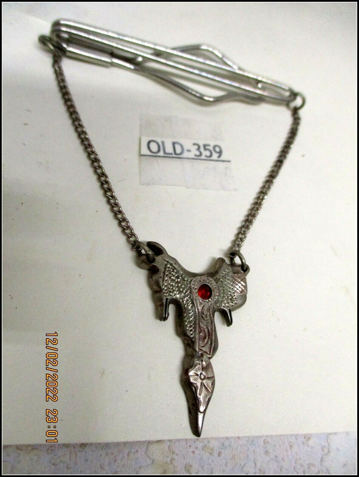 Vintage SOLID Sterling Silver with RUBY Parade Sh… - image 1