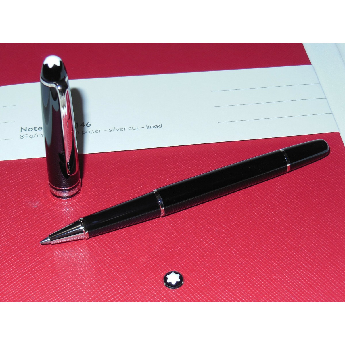 New Montblanc Classique Platinum Rollerball #146 Red Notebook