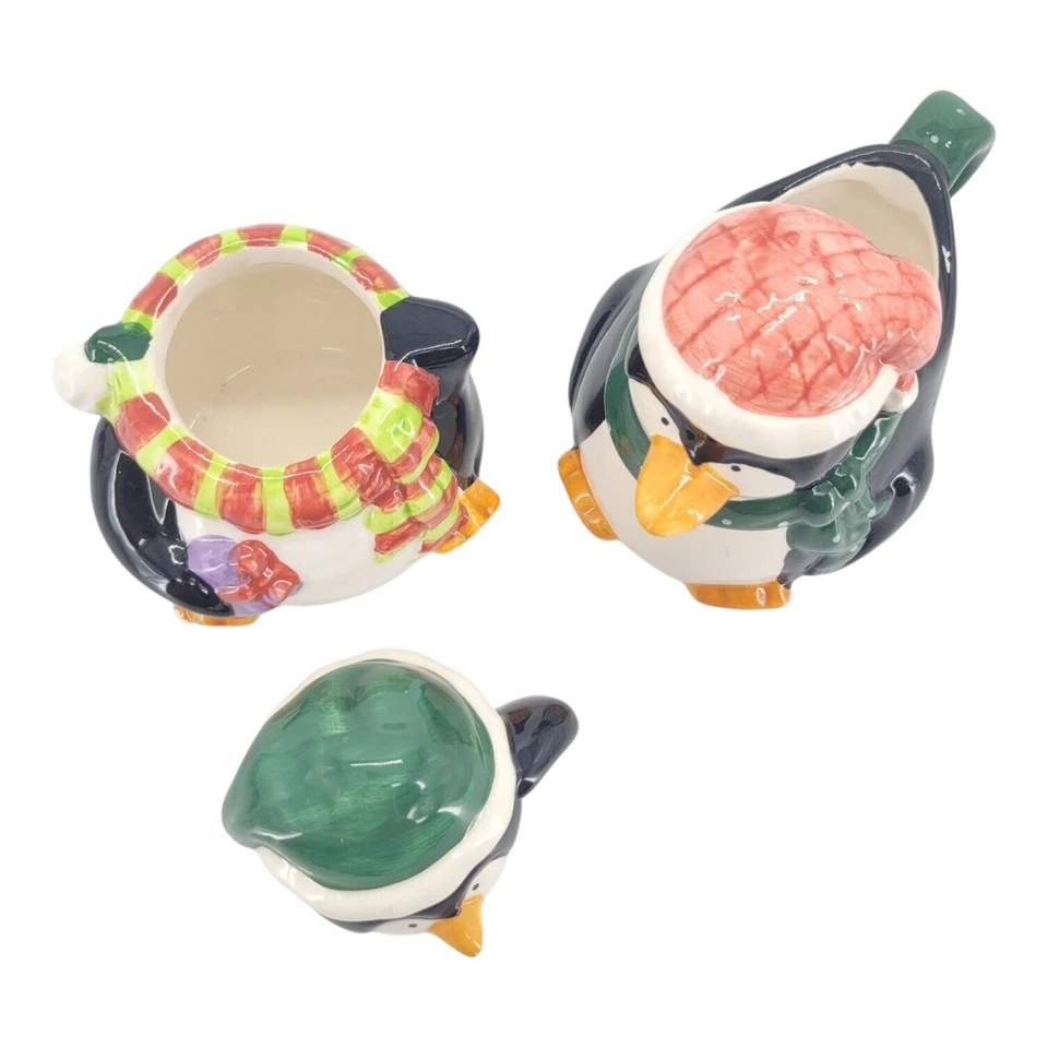 Home Trends Asas de Cerámica Multicolor Festivo Pingüino Azúcar y Crema Juegos Foto 3 de 4