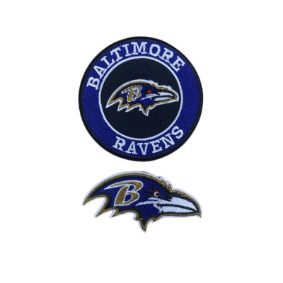 Baltimore Ravens Logos 2''-3'' Iron-on Patch Set of 2