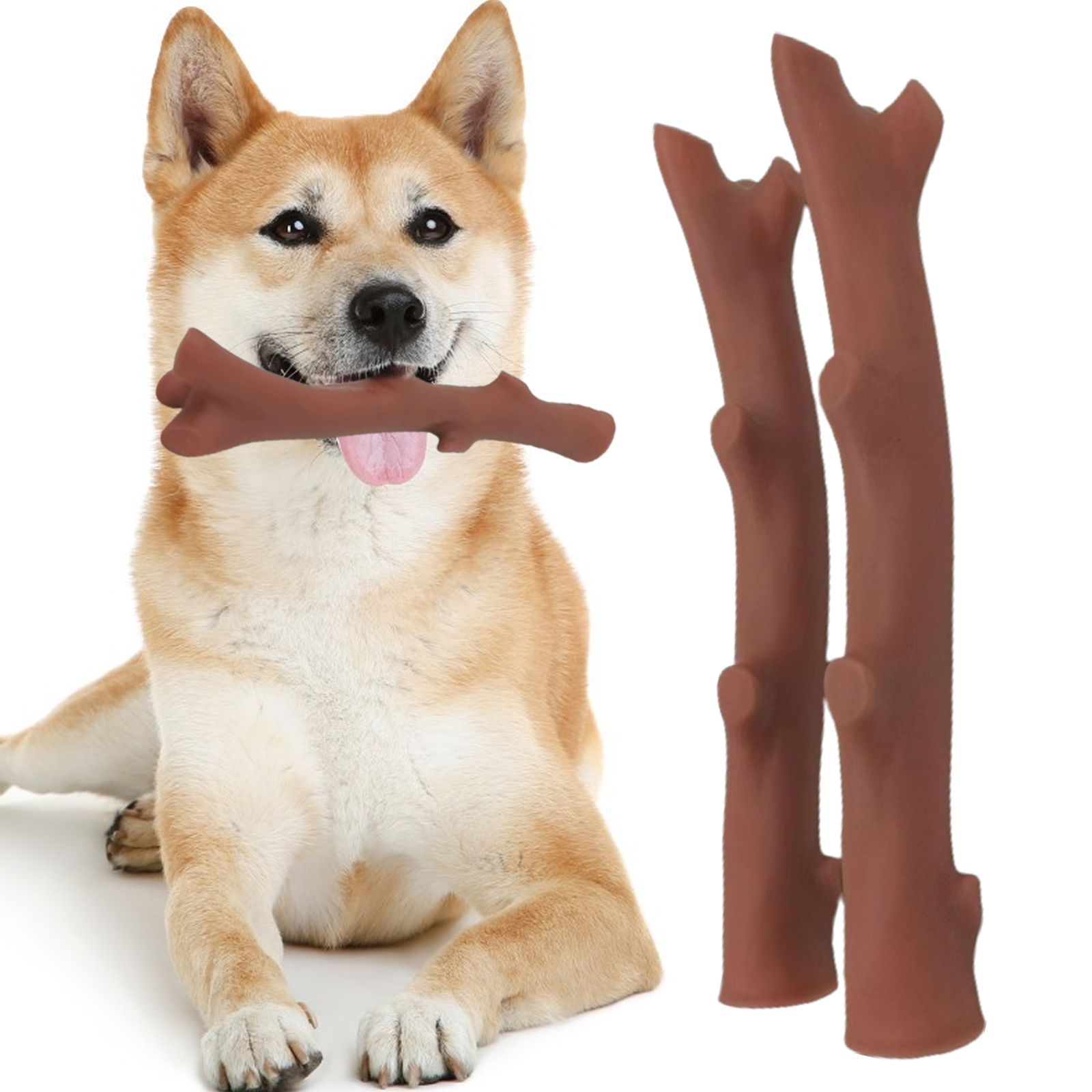 Pet Squeaky Toy Noise Making Toys Durable Branchshaped Dog Chew for