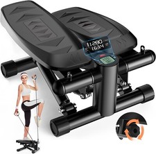 Steppers for Exercise at Home, Stair Stepper with Resistance Bands, Mini Stepper