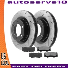 Front Disc Rotors Ceramic Brake Pads for 2010-2019 Toyota 4Runner Lexus GX460