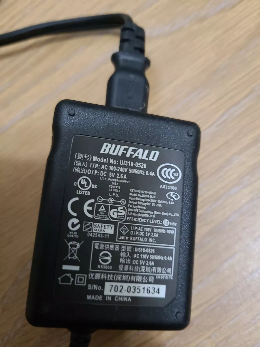 Buffalo UI318-0526 AC Adapter / Air Station G Router 5V 2.6A 5.5mm 