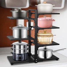 Adjustable Pan Organiser Pot Saucepan Kitchen Storage Rack Holder Sturdy Shelf