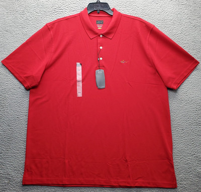 Greg Norman Polo Shirt Mens 3XL Red Play Dry Short Sleeve Golf Tiger Performance
