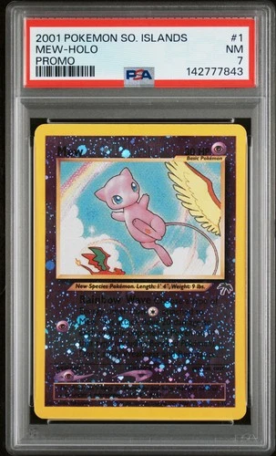 2001 POKEMON SOUTHERN ISLANDS PROMO #1 MEW-HOLO PSA 7