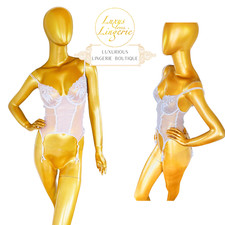 CORSET En Dentelle Lingerie Par Wolford 70B S Blanc Transparent