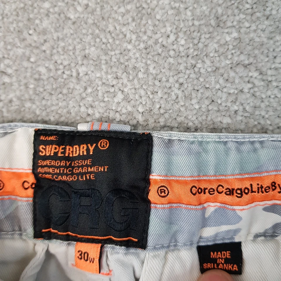 Shorts masculino Superdry 30 azul camuflado carga leve utilitário exército de combate militar W30 - Imagem 4 de 4