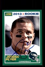 Signed Football Card Auto Jordan Poyer 2013 Score #378 Philadelphia Eagles
