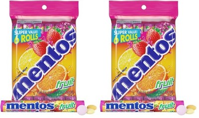 Mentos Fruit Chewy Mint Candy 1.32 Ounce, 14 Count (Pack of 12), Orange
