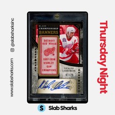 2016 BLACK DIAMOND NICKLAS LIDSTROM CHAMPIONSHIP BANNERS BLACK AUTO /25