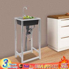 Commercial Utility Sink Stainless Steel Kitchen Sink 1 Compartment with Faucet