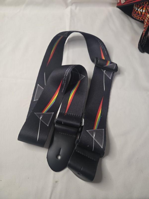 Pink Floyd Dark Side of Moon Guitar Strap 2007 Perri Leathers Rainbow Prism 51"
