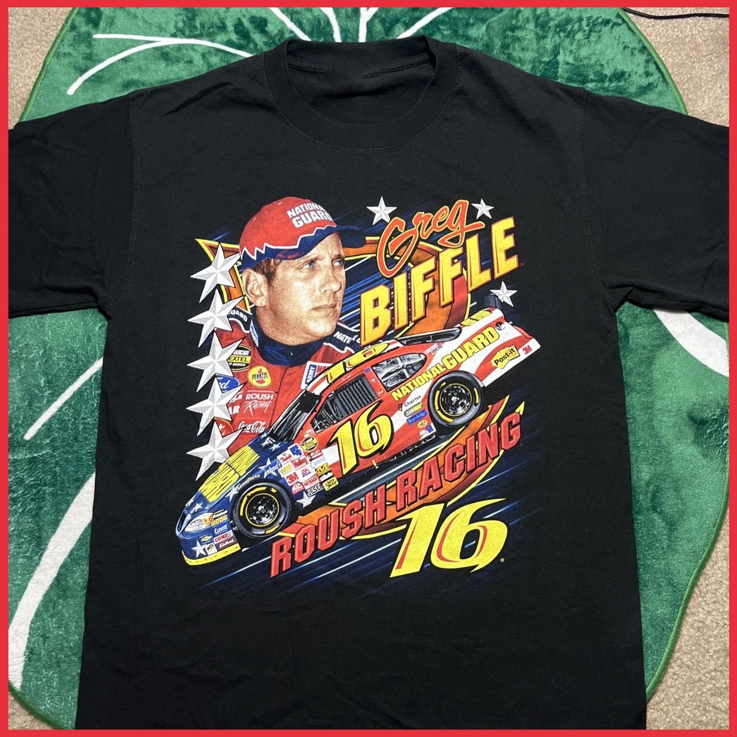 Greg Biffle Nascar T Shirt Mens #16 Nascar Racing National Guard Reprint Gildan
