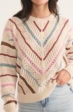 Marine Layer Brooke Stripe Open Stitch Crewne...