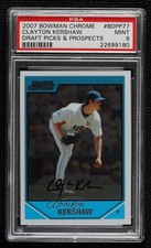 2007 Bowman Draft Chrome Picks Prospects Clayton Kershaw #BDPP77 PSA 9 MINT