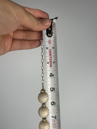 Collana Vintage Anni 50 Maglia Oro Via Avvolta Perline Dichiarazione Regolabile Non Marcata - Foto 7 di 7
