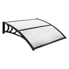 Northix Vordach Haustuer Ueberdachung Pultvordach 122 x 99cm Polycarbonat Grau