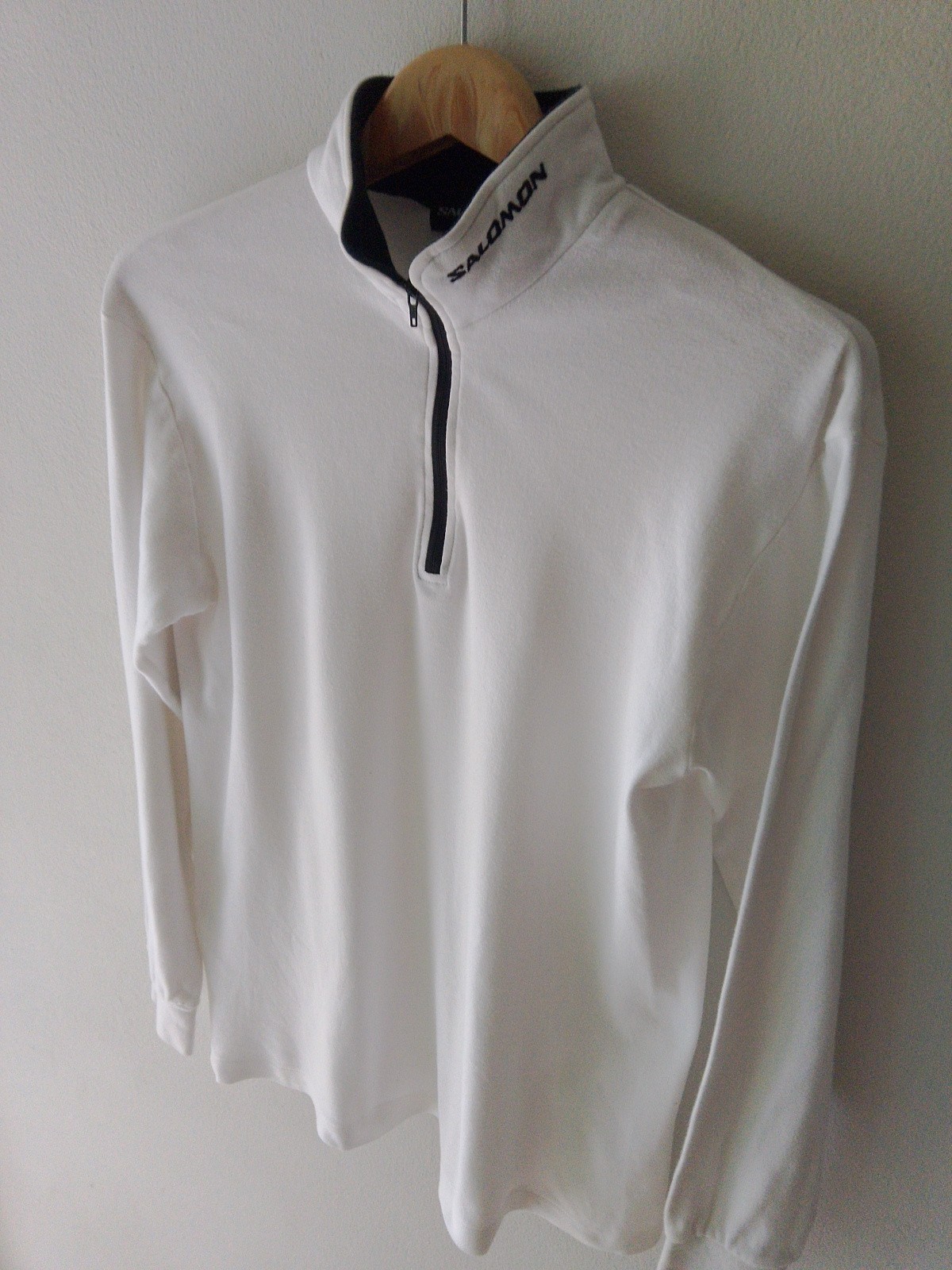 Felpa Salomon vintage 1 4 zip cotone bianco taglia grande