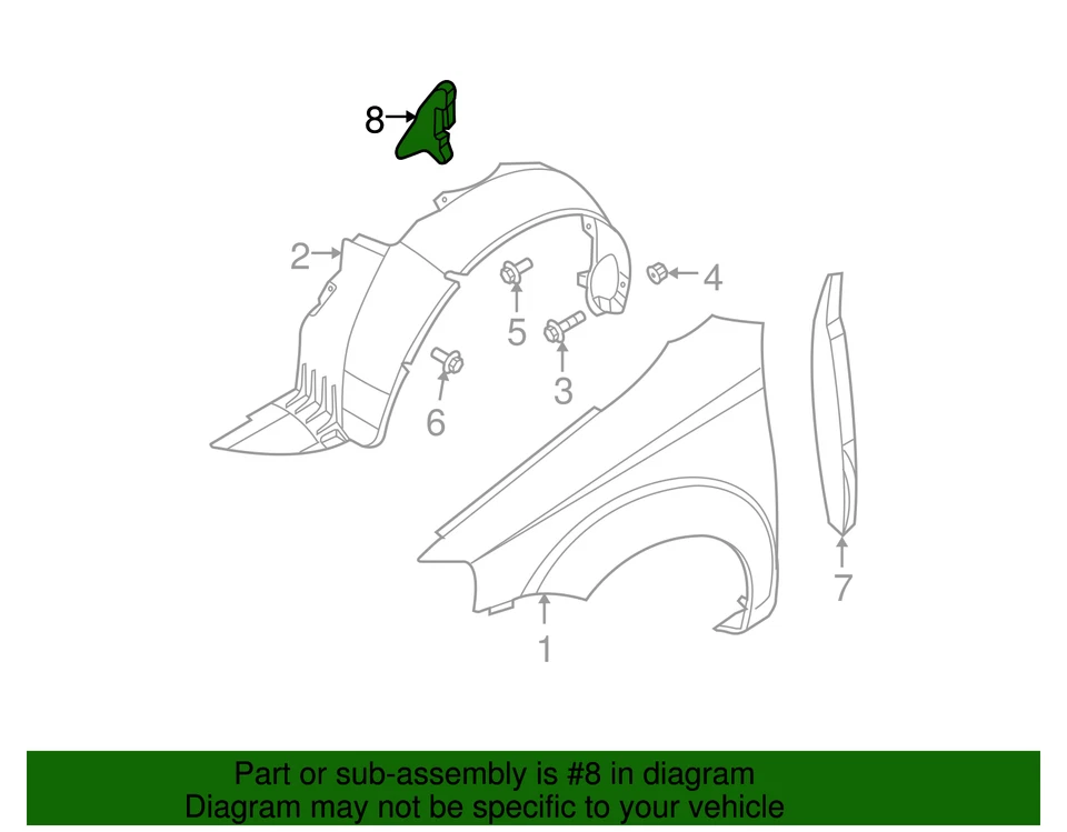 Aislador de guardabarros delantero genuino GM 96650432 Foto 3 de 3