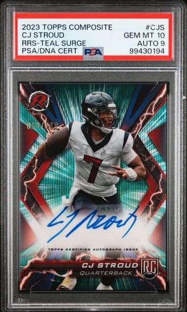 CJ Stroud 2023 Topps Composite Teal Surge Rookie Auto /149 #CJS PSA 10