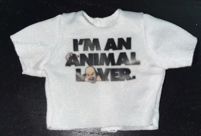 WWE Mattel Elite George Steele I'M AN ANIMAL LOVER Shirt Figure Fodder Ultimate