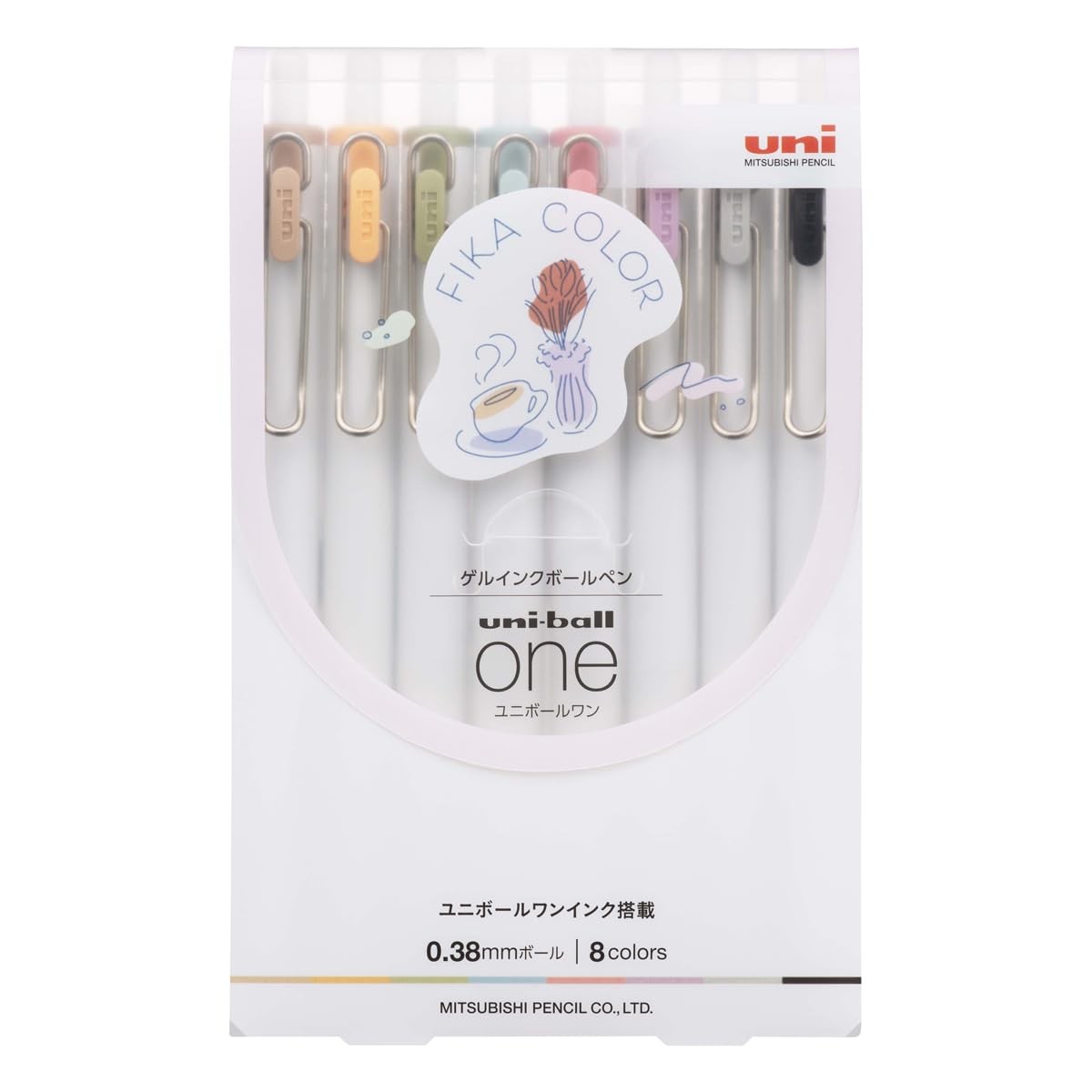 Mitsubishi Pencil UMNS38FC8C Gel Ballpoint Pen Uni-Ball One 0.38 Fica Color S...