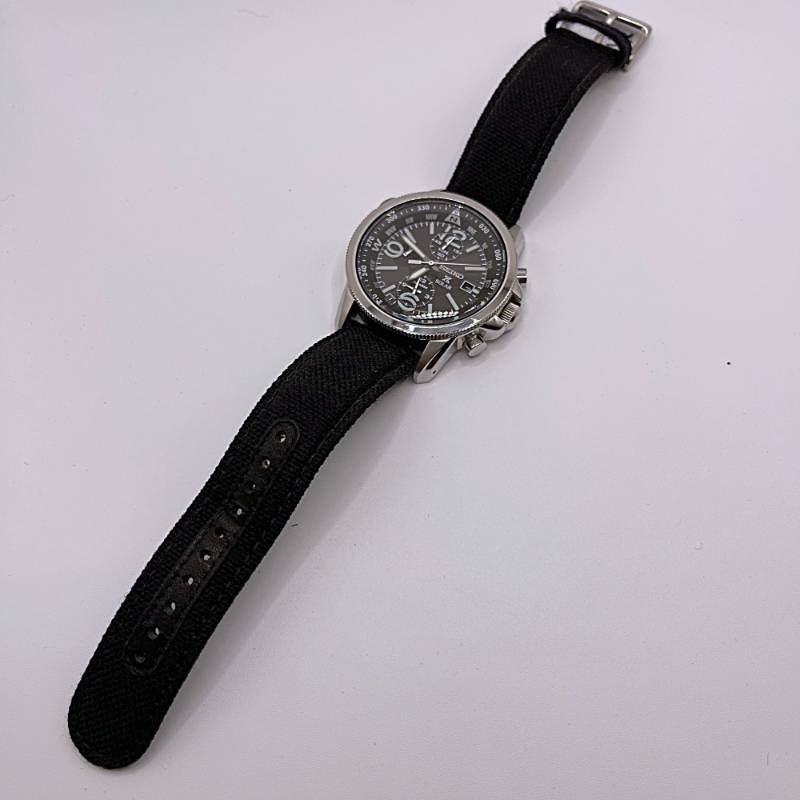 Operational Seiko Chronograph Prospex Solar Watch Military V172 0AL0 Silver Blac image 6