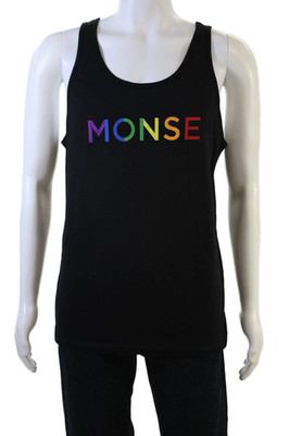 Monse Unisex Adults Cotton Graphic Print Scoop Neck Tank Top Black Size M