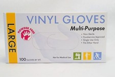 100 Disposable Food Service Vinyl Gloves L Large Clear Powder Free Netcare