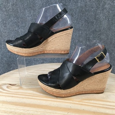 Clarks Artisan Amelia Dally Sandals Womens 8.5 M Espadrille Wedge Heels Black