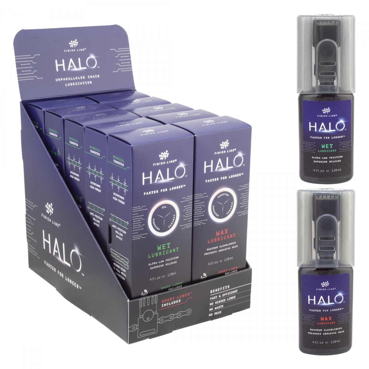 Финишная линия Halo Wax - влажная смазка 4 унции | Технология Smart Luber для снижения трения