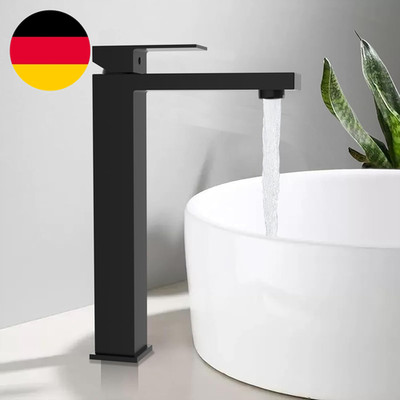 Wasserhahn Bad Schwarz, Waschtischarmatur Hoch Waschbecken Armaturen in Edelstah