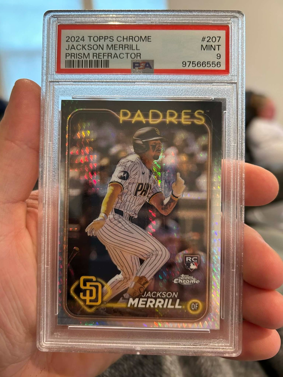 2024 Topps Chrome - Jackson Merrill #207 Prism Refractor (RC) PSA 9