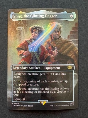 MTG Lord of the Rings - Sting, the Gliming Dagger Borderless Foil Rare