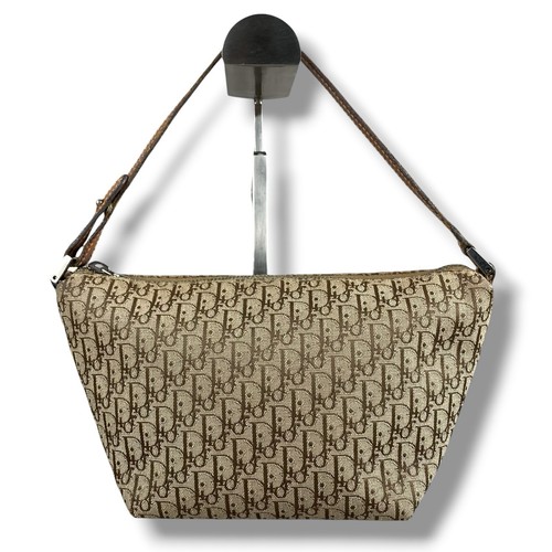 Christian Dior Trotter Pochette Accessory Pouch Bag Canvas Beige Vintage y2k