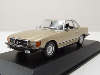 Mercedes 350 SL Cabrio Hardtop R107 1974 gold Modellauto 1:43 Maxichamps