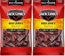 Jack Link'S Beef Jerky, Teriyaki, Half Pounder Large Jerky Bag - Flavorful Meat