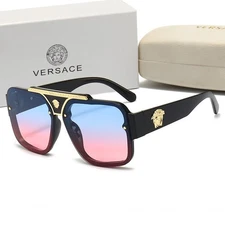 Women's Versace Sunglasses vintage Stylish Big rimmed Square sunglasses with Box