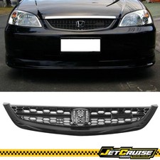 Fits 01-03 Honda Civic 24 Door Rs Style Front Bumper Upper Mesh Grille Black