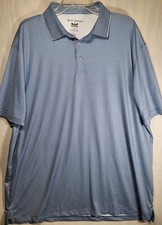 Hickey Freeman Golf Polo Mens Size XXL All Over Geometric Print Blue Stretch