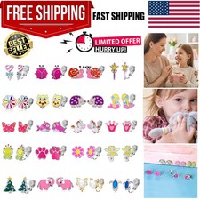 20 Pairs Clip on Earrings Pack - Cute Animal Designs, Non-Pierced for women w...