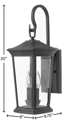Hinkley Bromley 20" High Museum Black Outdoor Lantern Wall Light - Picture 8 of 10