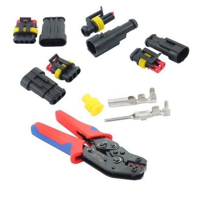12V Electrical Terminal Wire Connectors Plug Kits 1/2/3/4 Pin Waterproof 352 Pcs